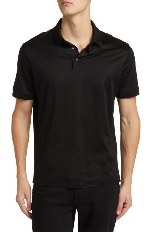 Mens Solid Jersey-Stretch Polo Shirt Product Image