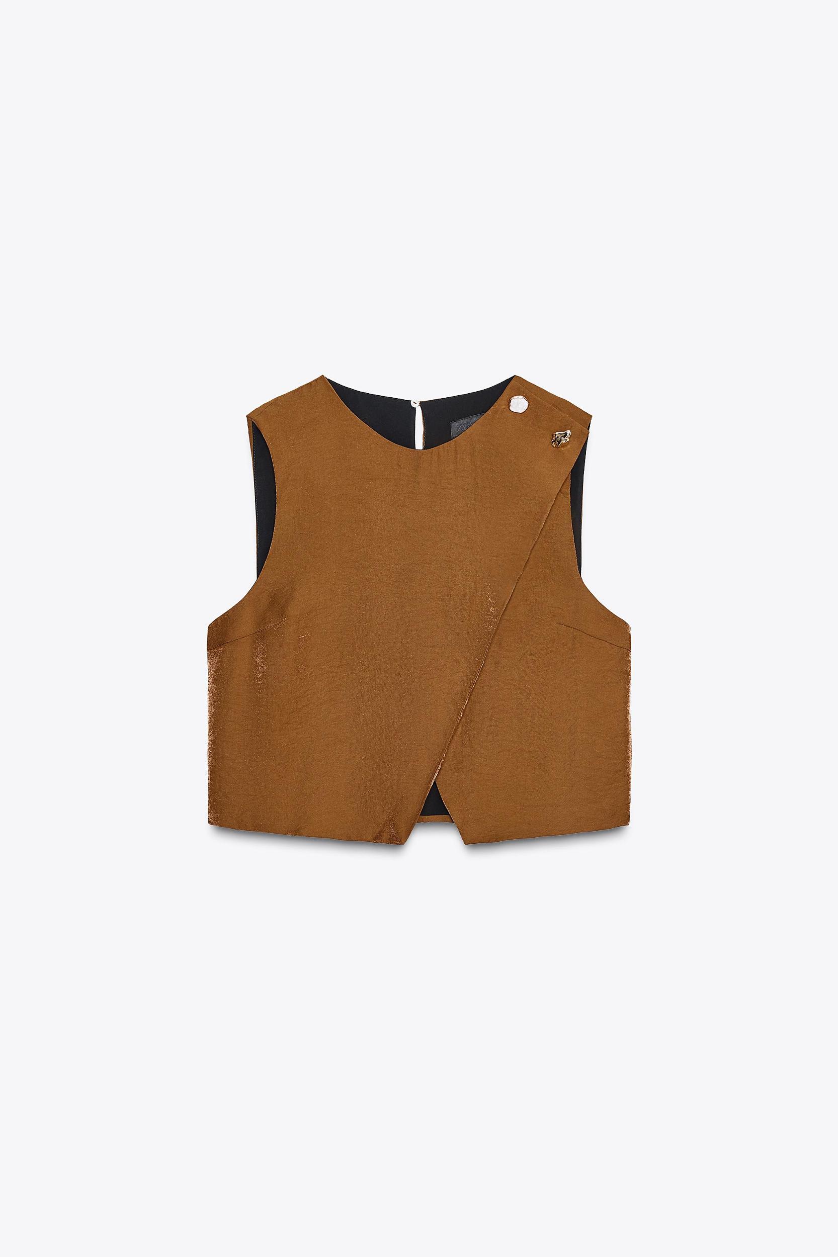 SATIN EFFECT WRAP TOP Product Image
