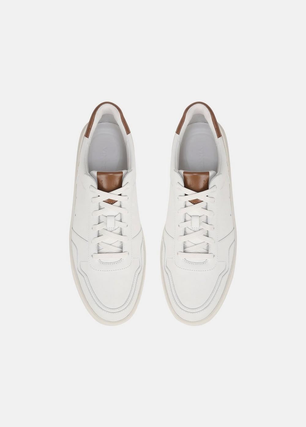 Mens Peyton Leather Lace-Up Sneaker, Chalk White, Size 7 Vince Product Image