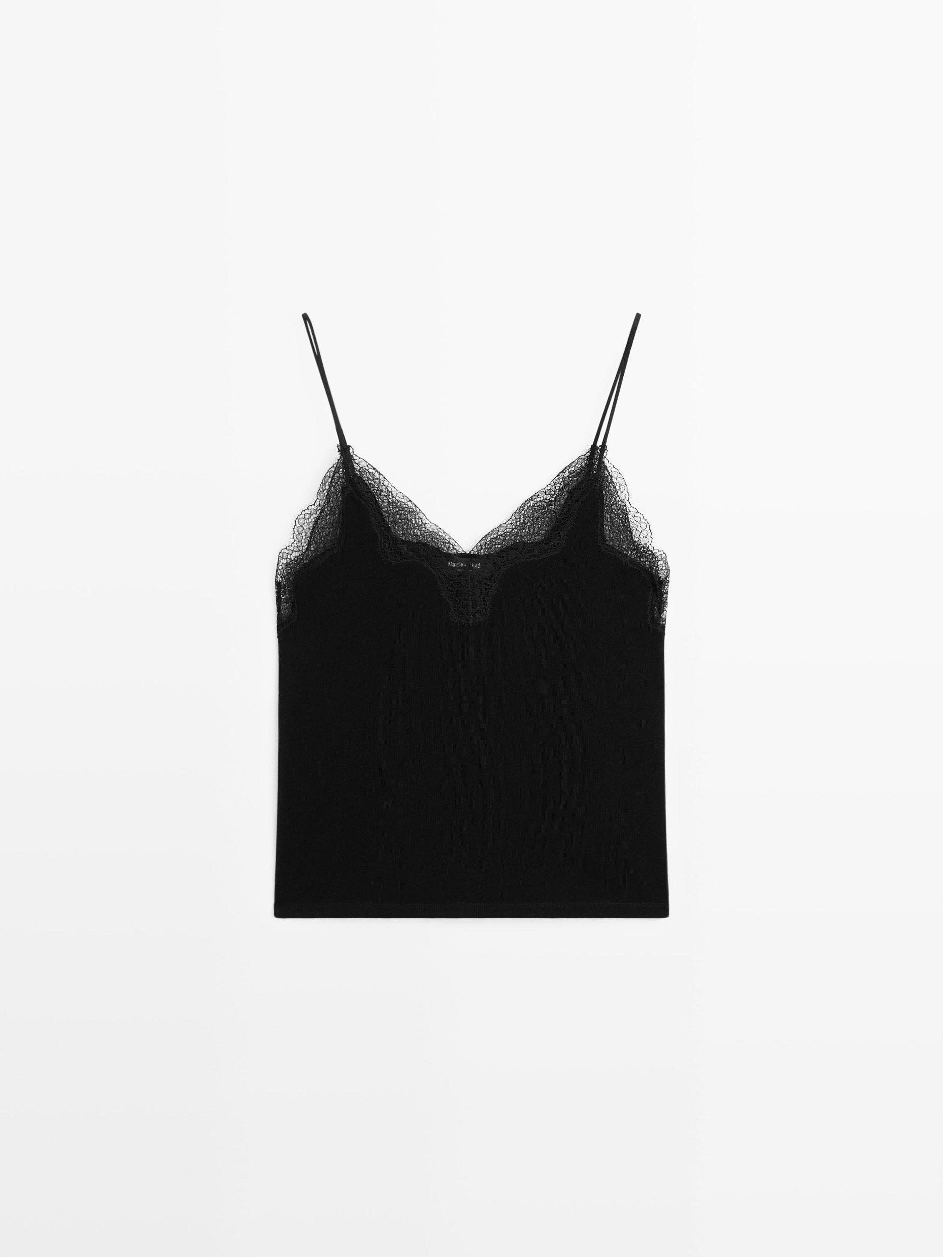 Camisole top with lace detail Product Image