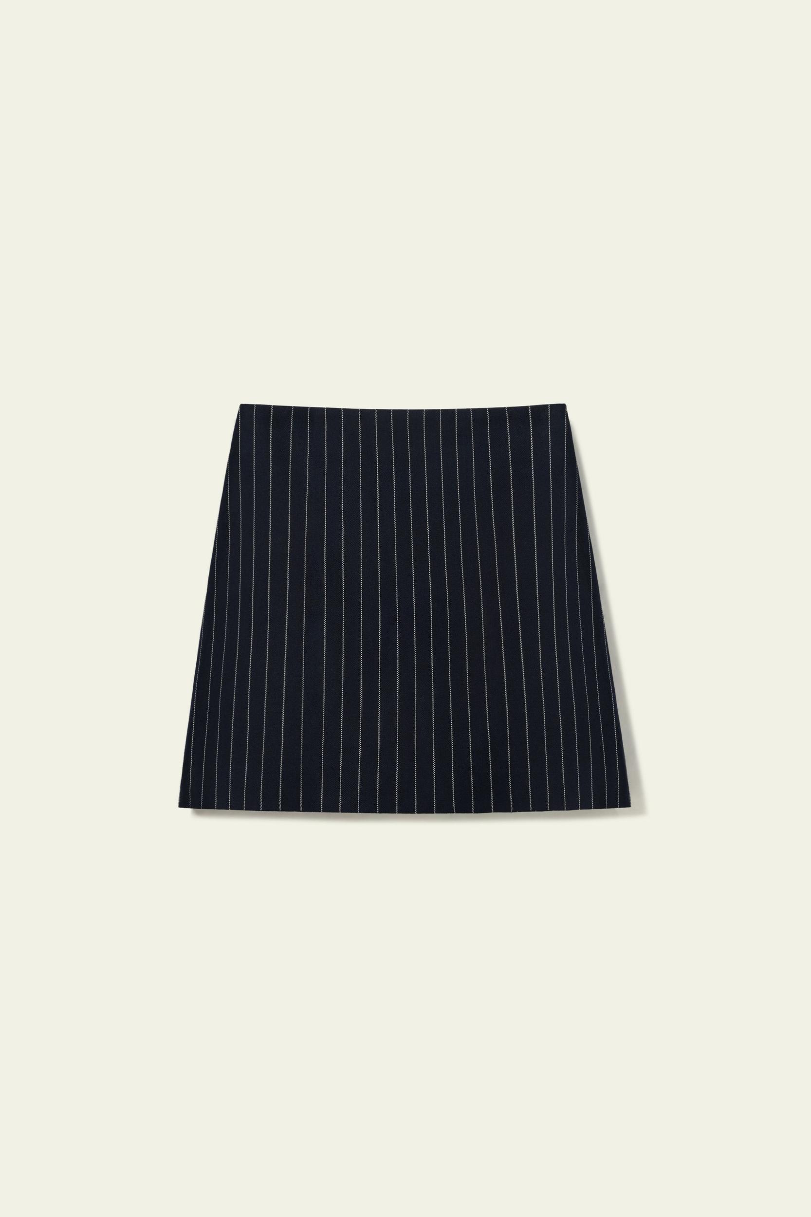 Sloane Pinstripe Wool-Blend Mini Skirt Product Image
