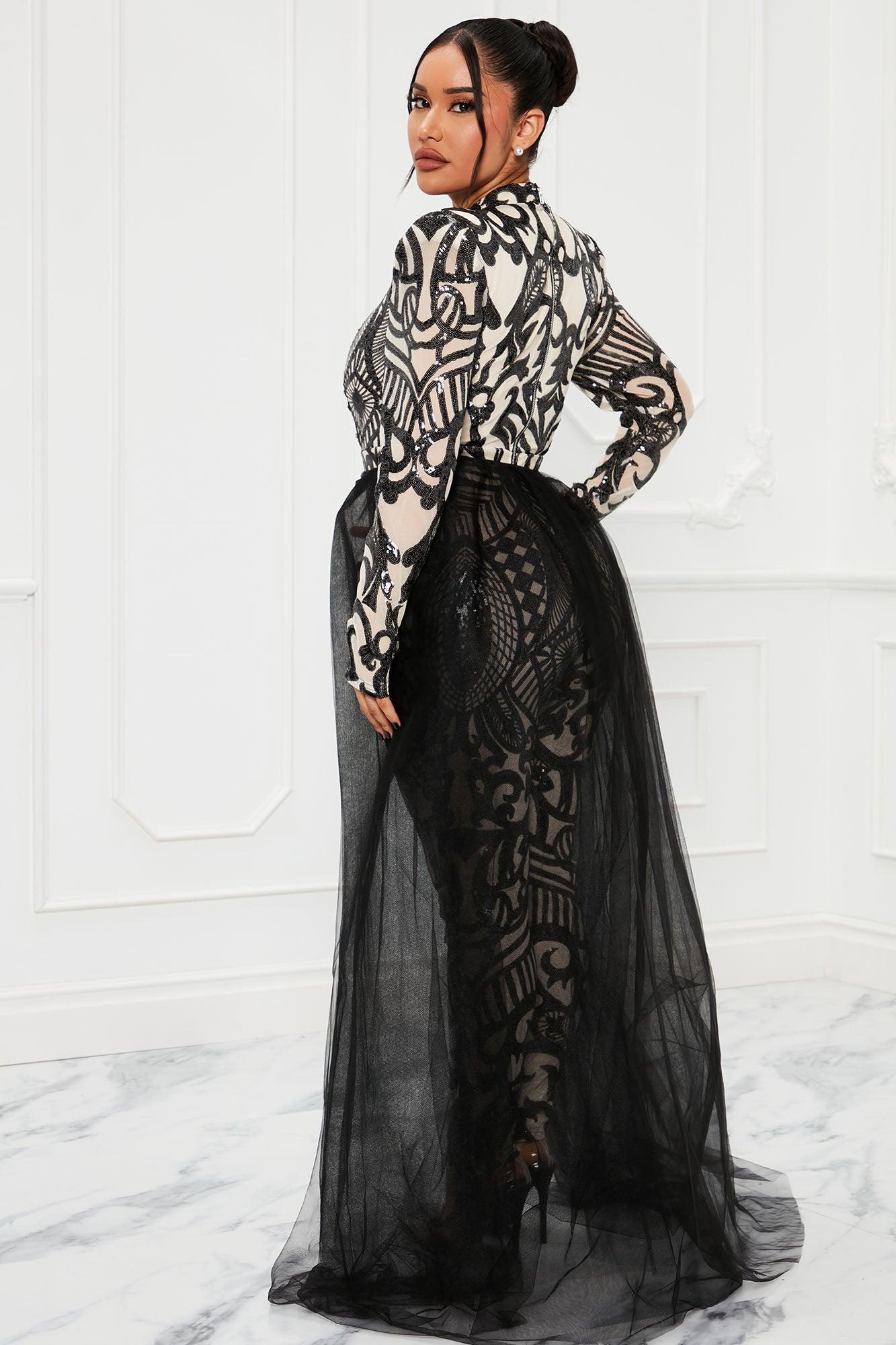 Bring The Drama Tulle Sequin Jumpsuit - Black/combo Product Image