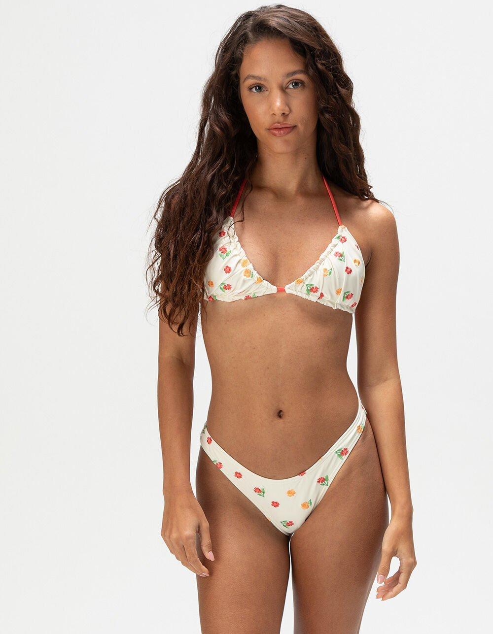 DAMSEL Morgan High Leg Bikini Bottoms - WHITE Product Image
