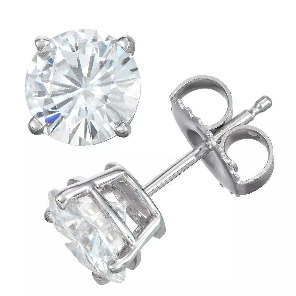 Charles & Colvard 14k Gold 2 Carat T.W. Lab-Created Moissanite Solitaire Stud Earrings, Womens, White Product Image