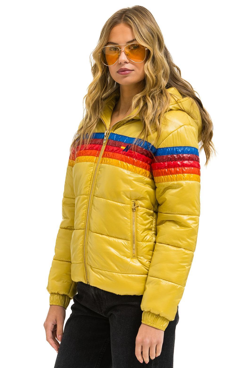 5 STRIPE LUXE TREKKER JACKET - GLOSSY KHAKI Female Product Image