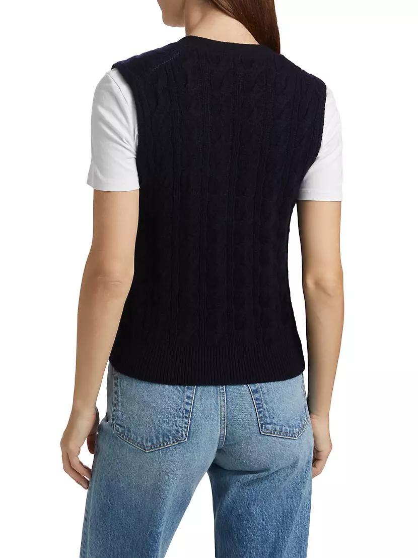 Cable-Knit Wool & Cashmere Vest Product Image