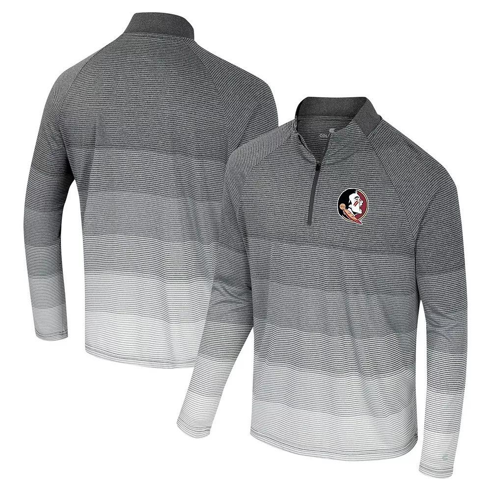 Men's Colosseum  Gray Florida State Seminoles AI Striped Mesh Quarter-Zip Raglan Windshirt, Size: Medium, Grey Product Image
