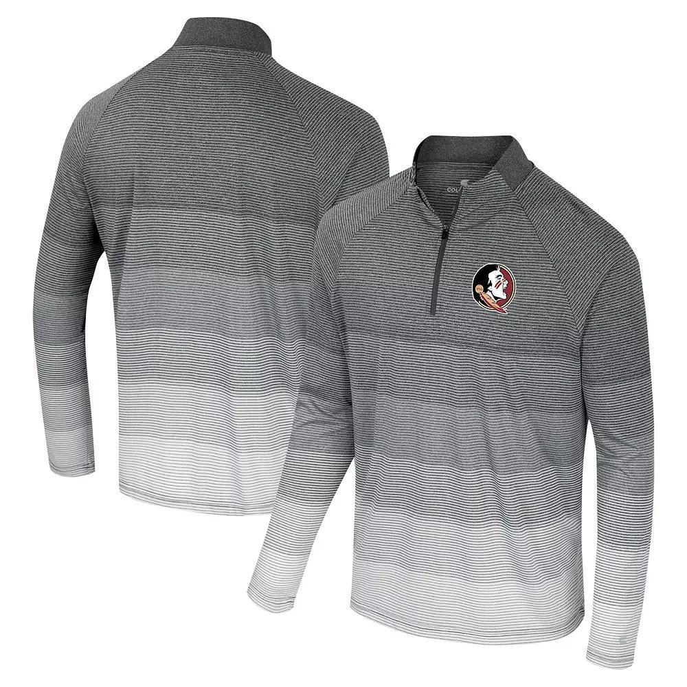 Men's Colosseum  Gray Florida State Seminoles AI Striped Mesh Quarter-Zip Raglan Windshirt, Size: Medium, Grey Product Image