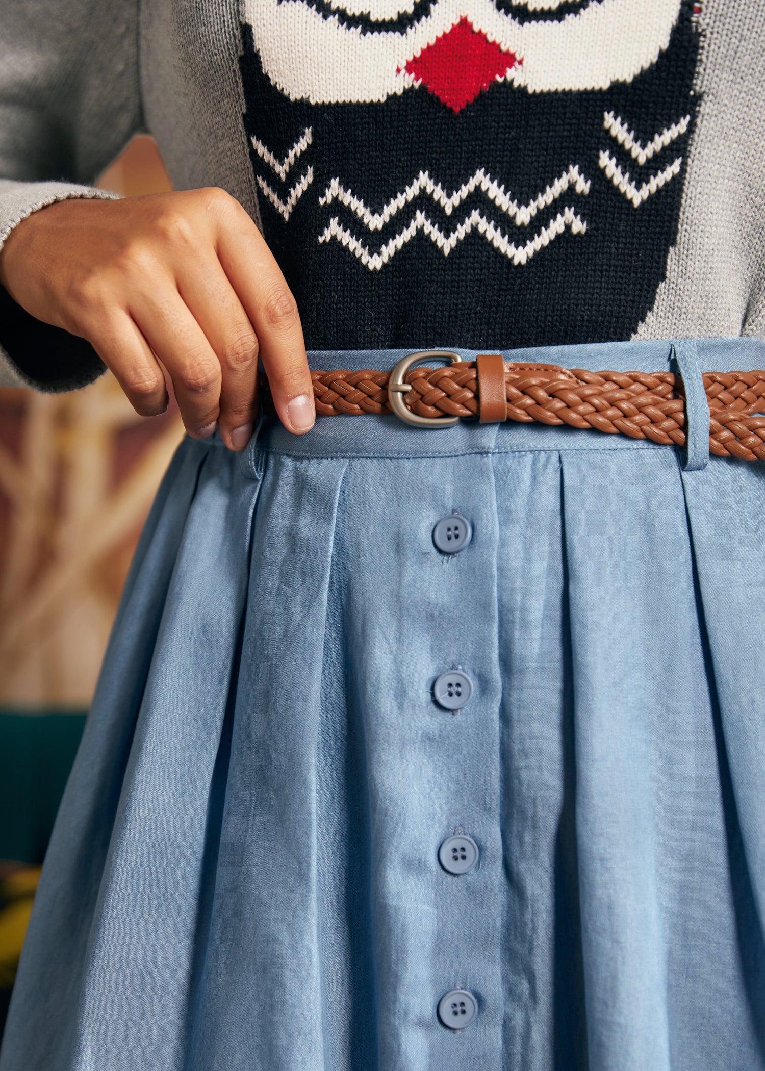Bookstore's Best Chambray A-Line Skirt Product Image