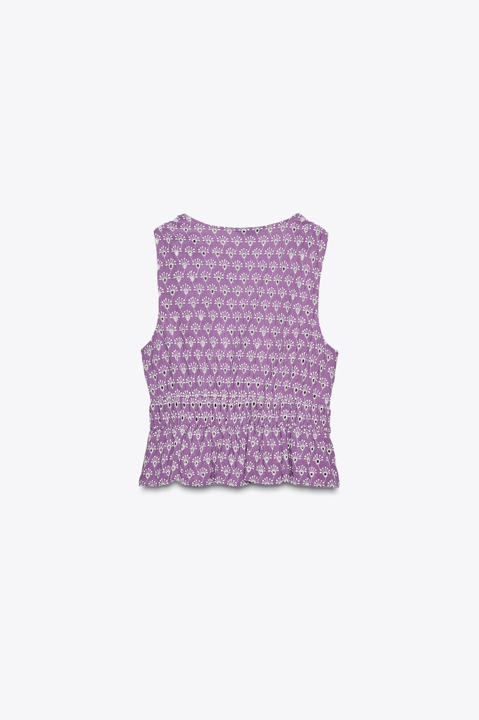 EMBROIDERED EYELET TIE TOP Product Image