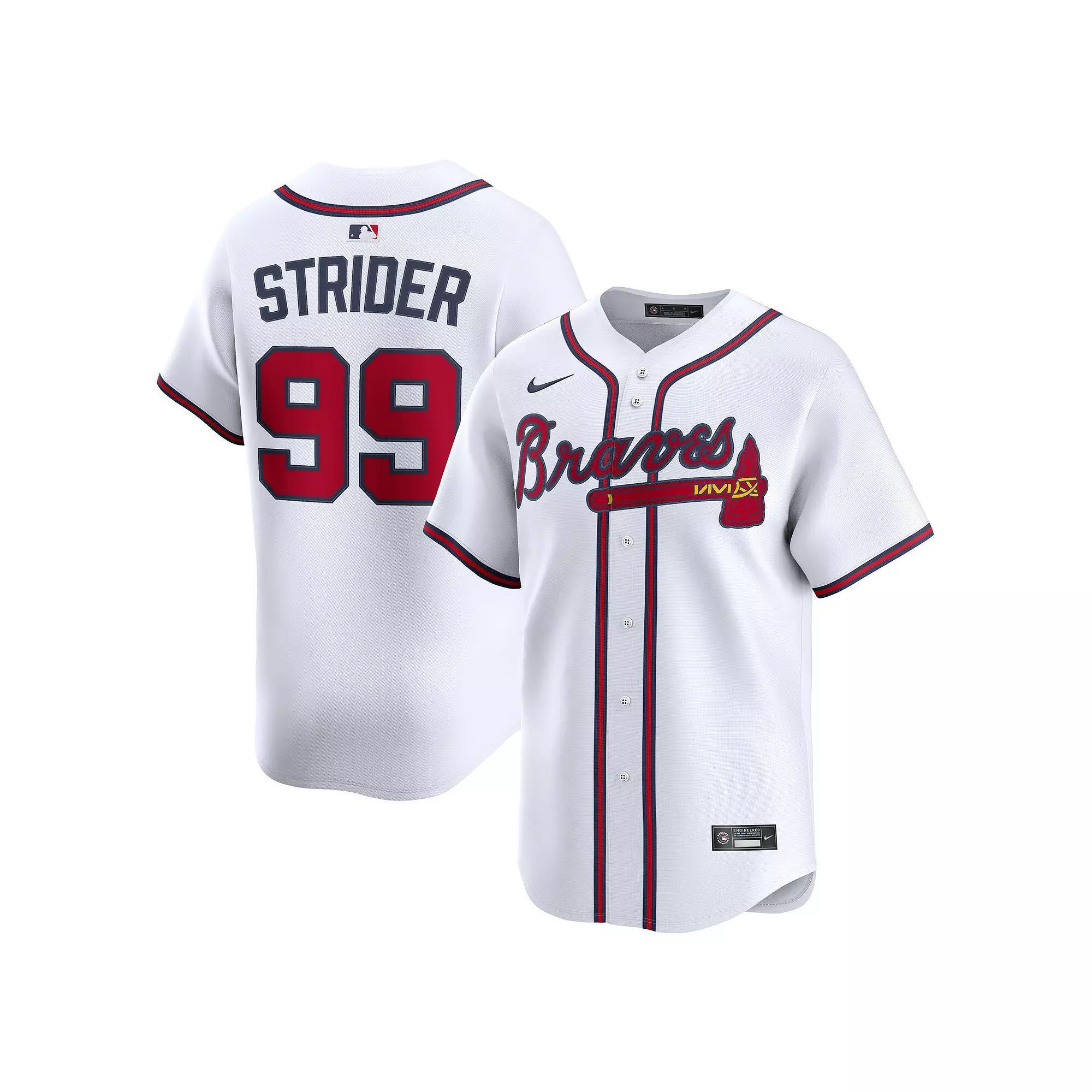 Men's Nike Spencer Strider White Atlanta Braves Home Limited Player Jersey, Size: Medium Product Image