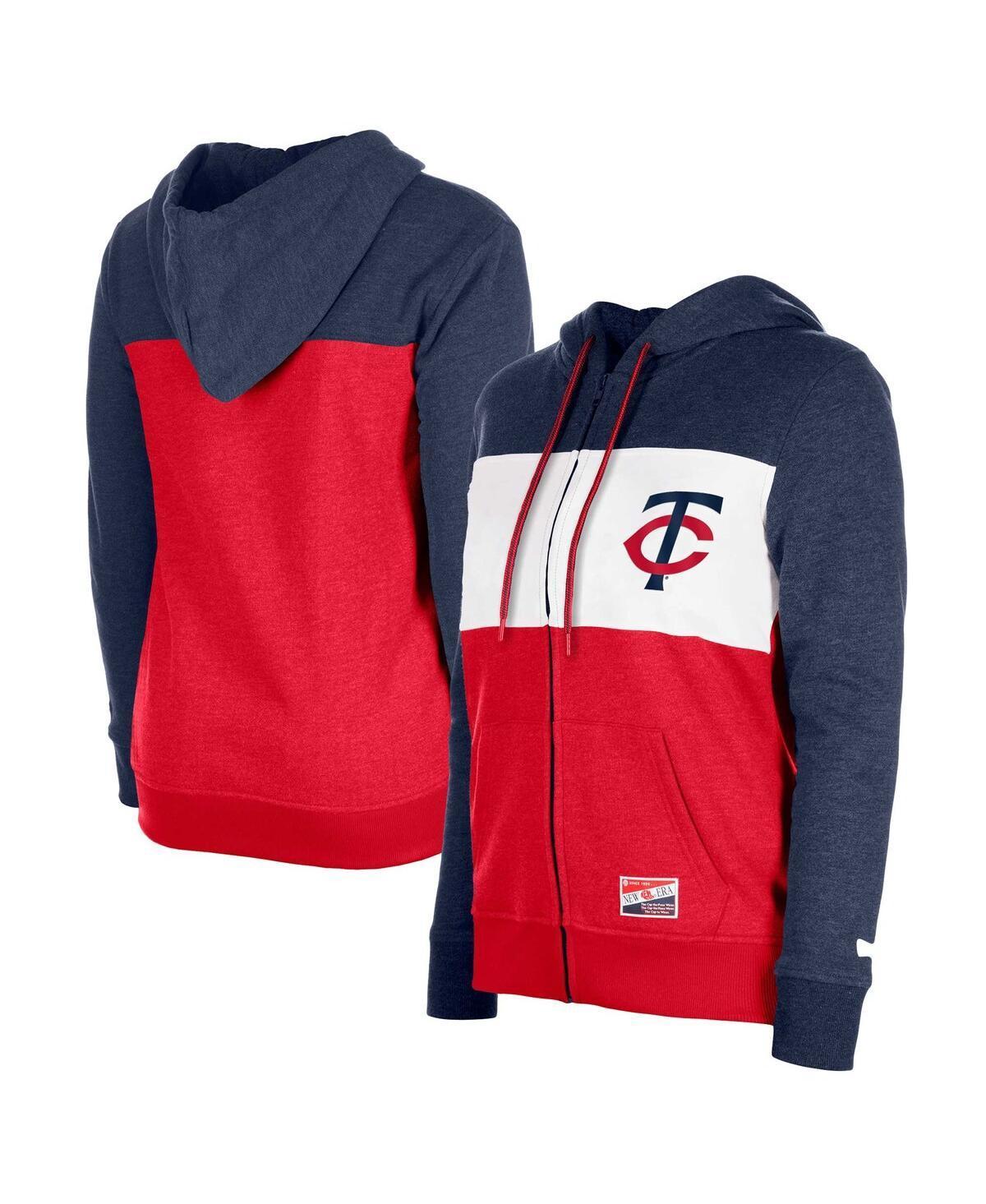 Women's New Era Navy Minnesota Twins Colorblock Full-Zip Hoodie Jacket, Size: Medium, Blue Product Image