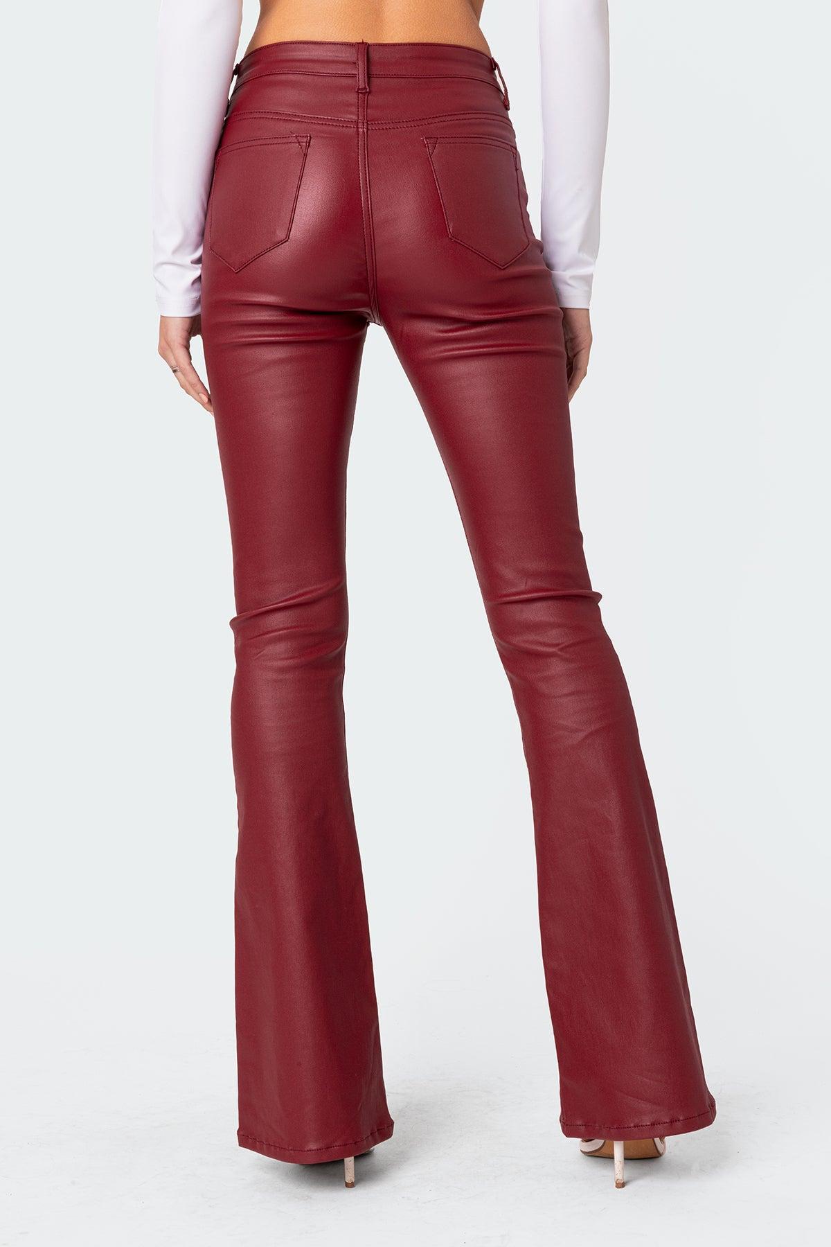 Luna Faux Leather Flare Jeans Product Image