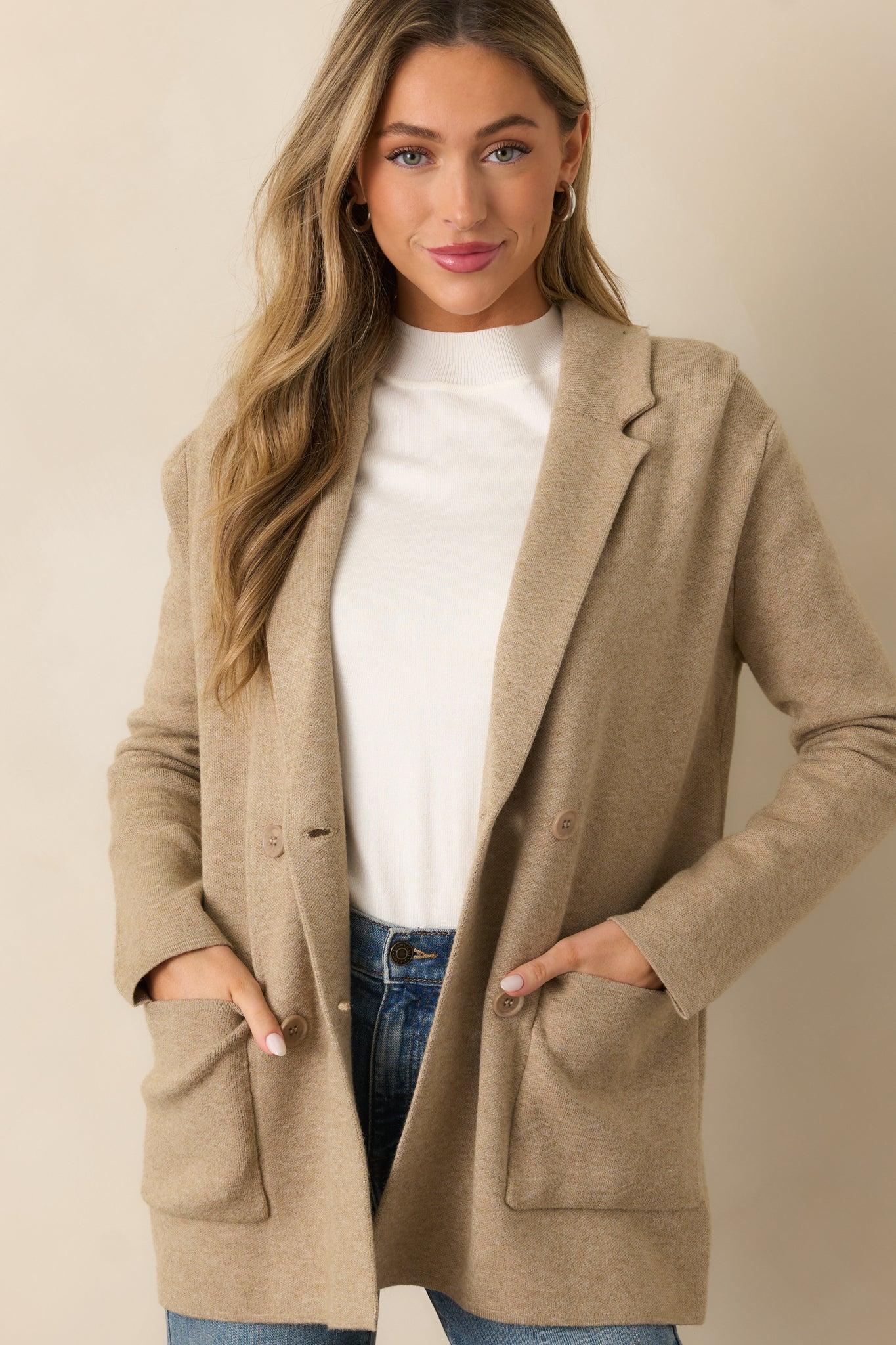 Z Supply Call It A Day Oatmeal Heather Blazer Product Image