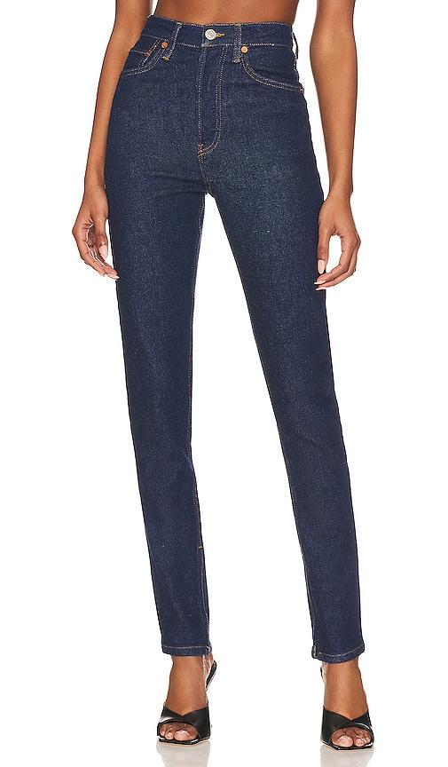 RE/DONE Super High Drainpipe in Blue. Size 24, 25. Product Image