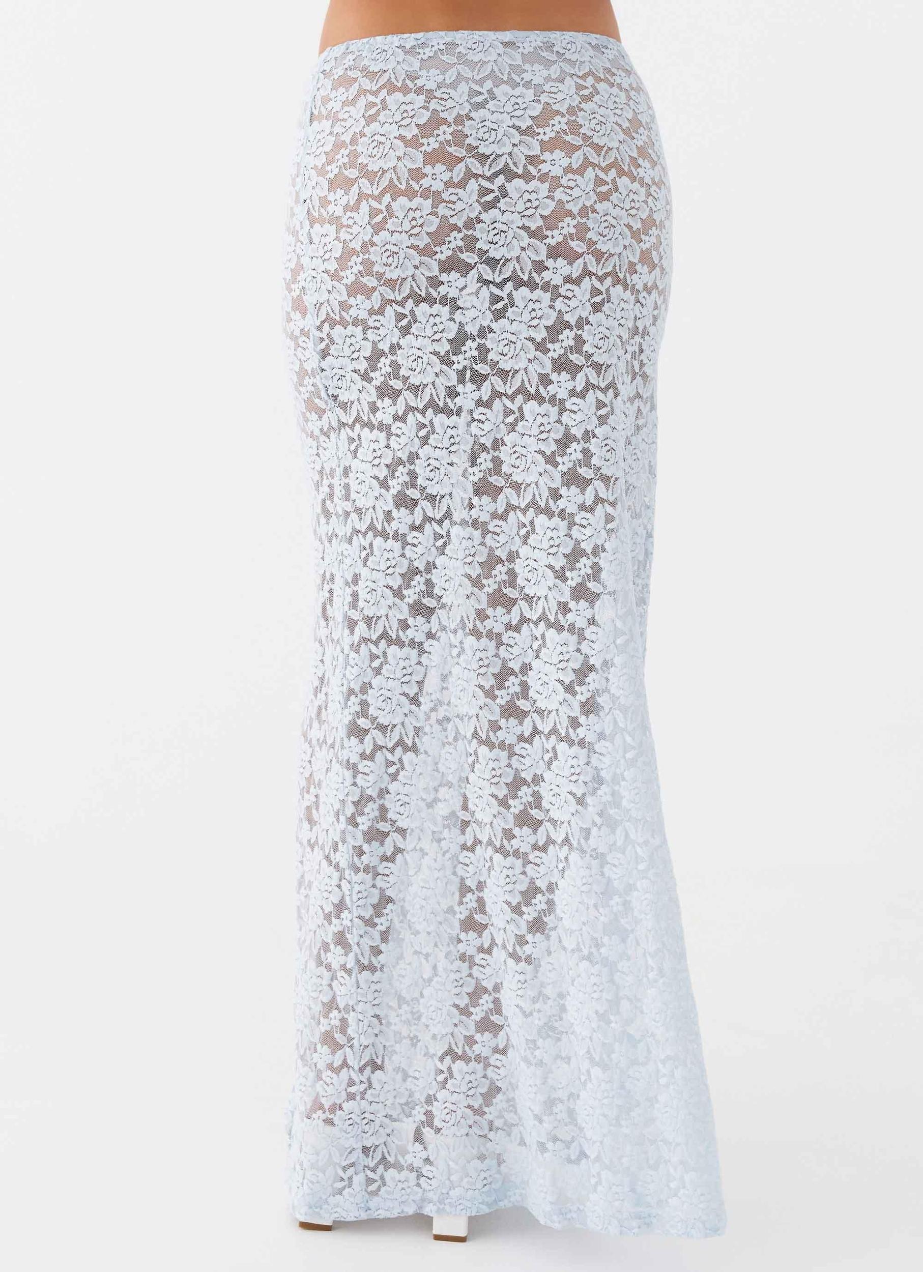 Zephyra Lace Maxi Skirt - Blue Cloud Product Image