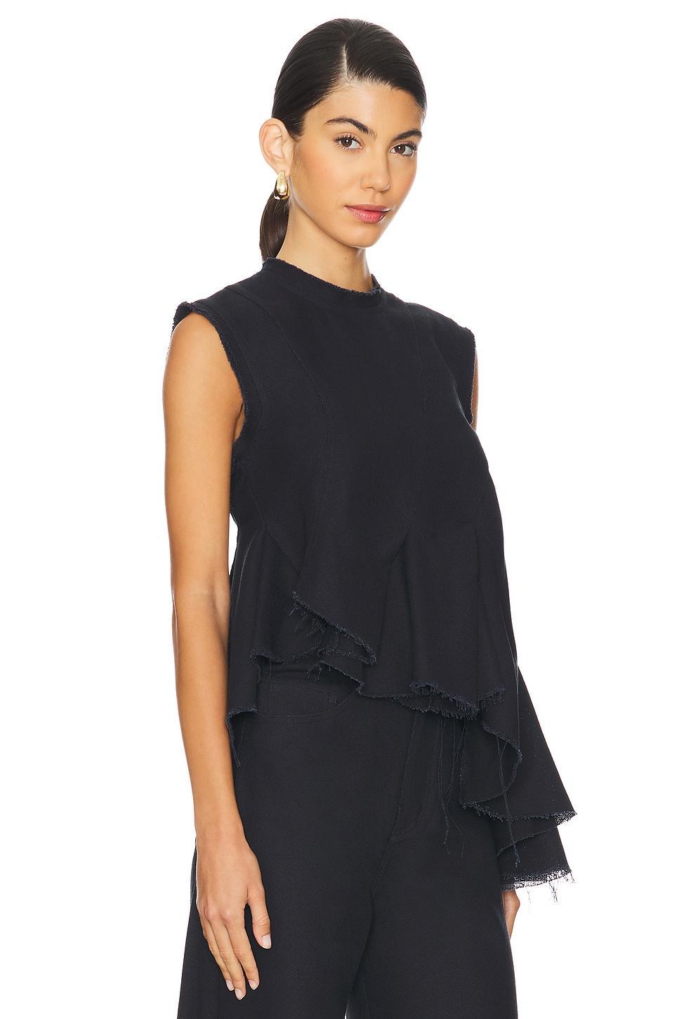 Sleeveless Top With Asymmetric Flounce Hem Marques ' Almeida Product Image