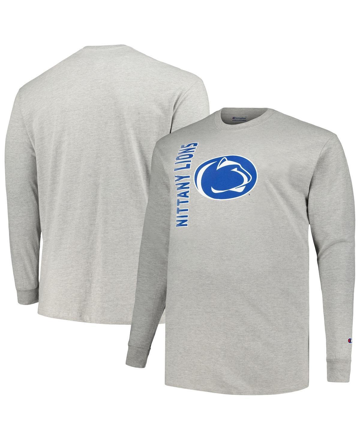 Men's Champion Heather Gray Penn State Nittany Lions Big & Tall Mascot Long Sleeve T-Shirt, Size: 3XB, Grey Product Image