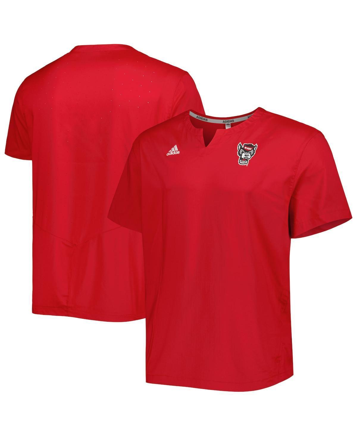 Men's adidas Red NC State Wolfpack Notch Neck Iron Cage Top, Size: Medium, Nst Red Product Image