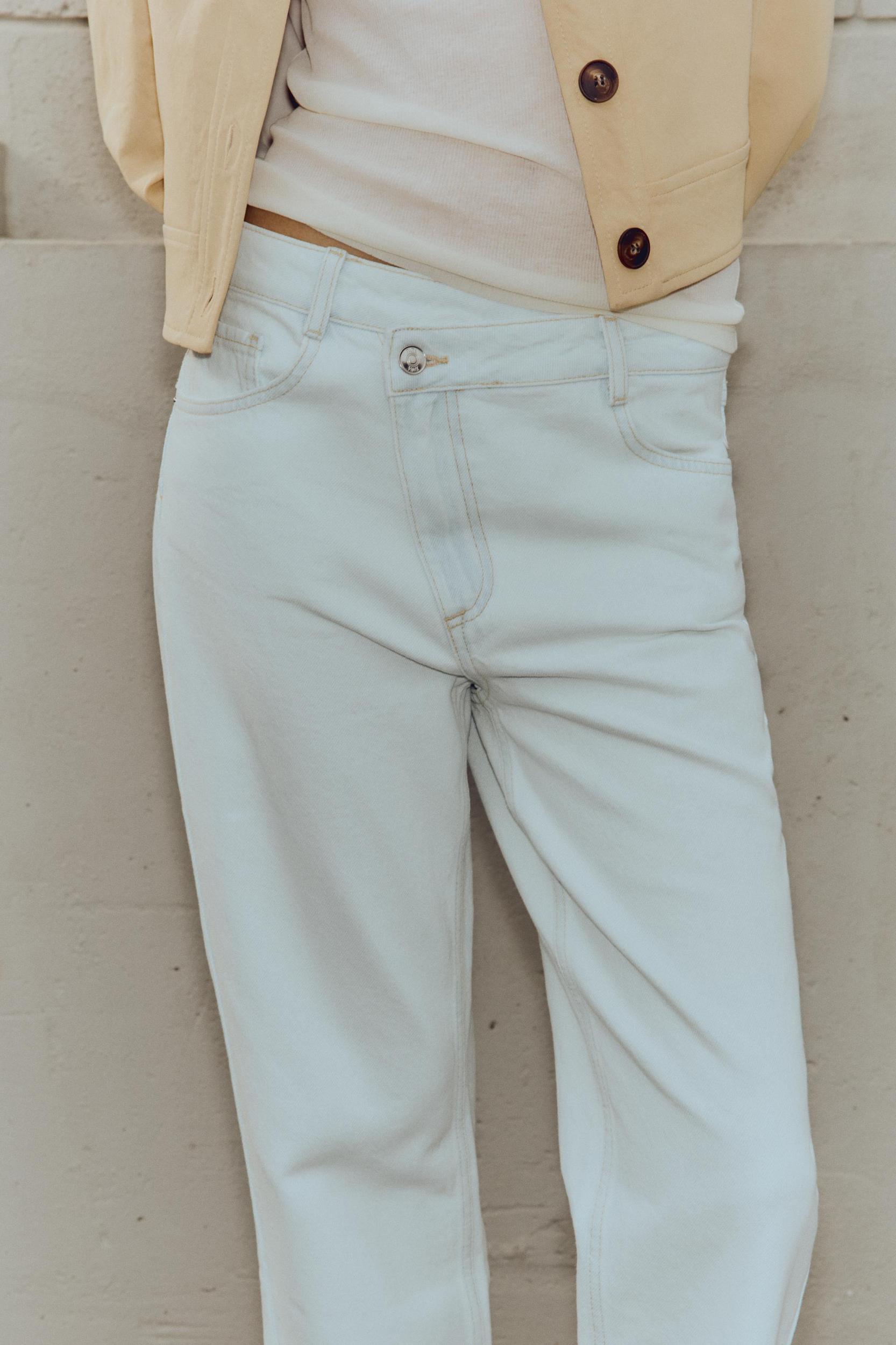 Z.09 STRAIGHT ANKLE HIGH WAIST CROSSOVER WAIST JEANS Product Image