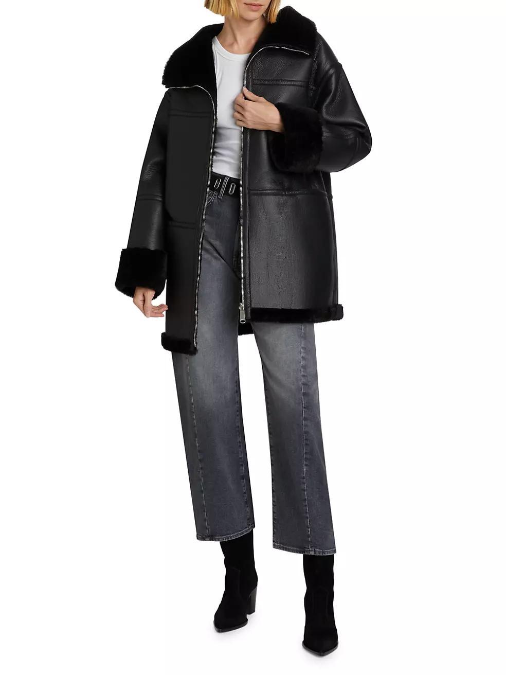 Ally Faux Leather & Fur Coat Product Image