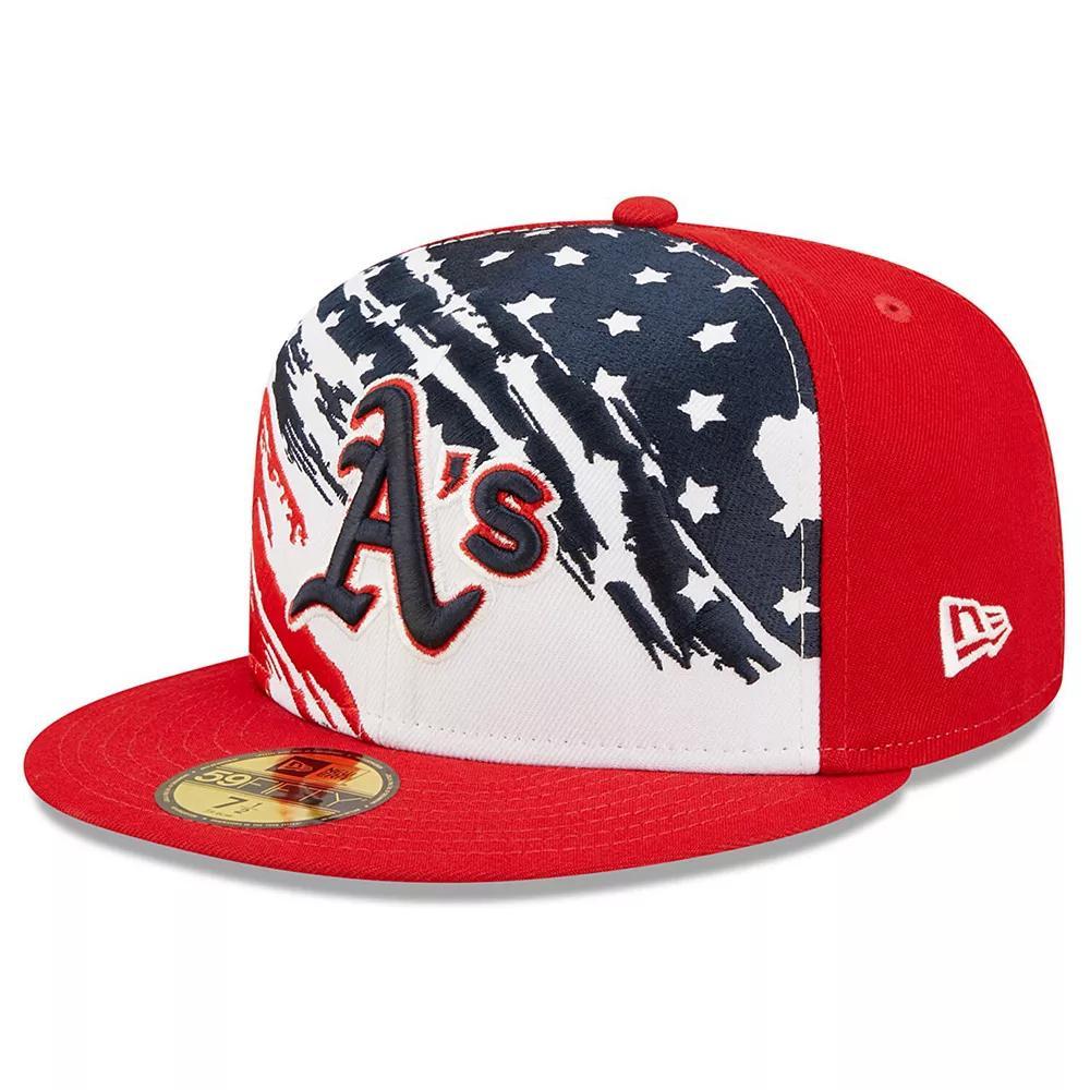 Men's New Era Red Oakland Athletics 2022 4th of July On-Field 59FIFTY Fitted Hat, Size: 7 3/4 Product Image