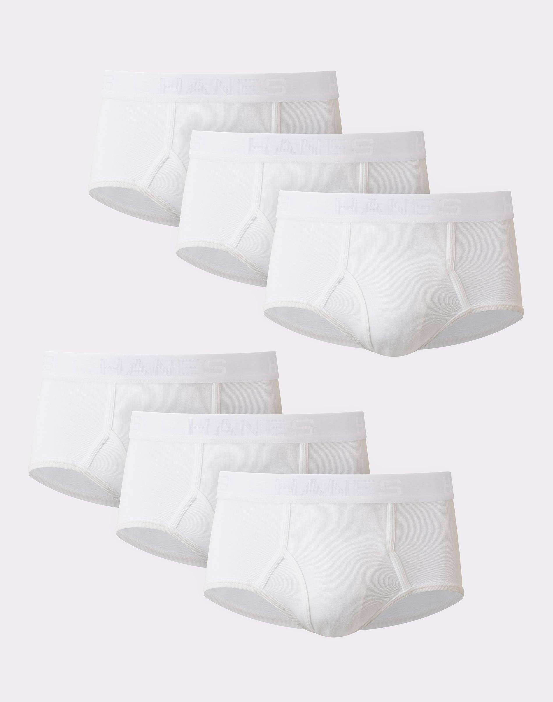 Big & Tall Hanes Ultimate 6-Pack Big Men's White Cotton Briefs, Size: 2XB Product Image