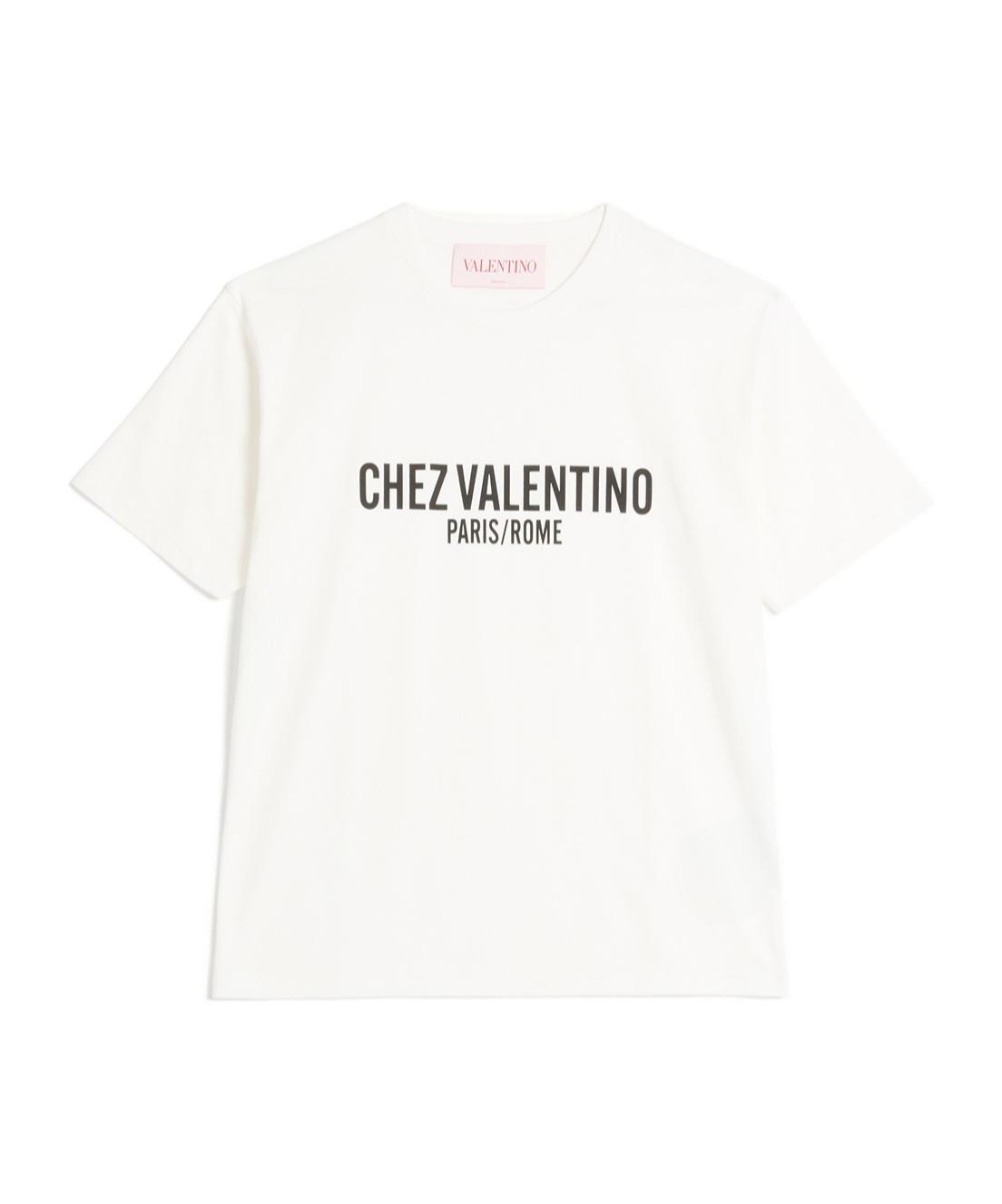 VALENTINO Cotton Crew Neck T-shirt With Graphic Print In White Product Image