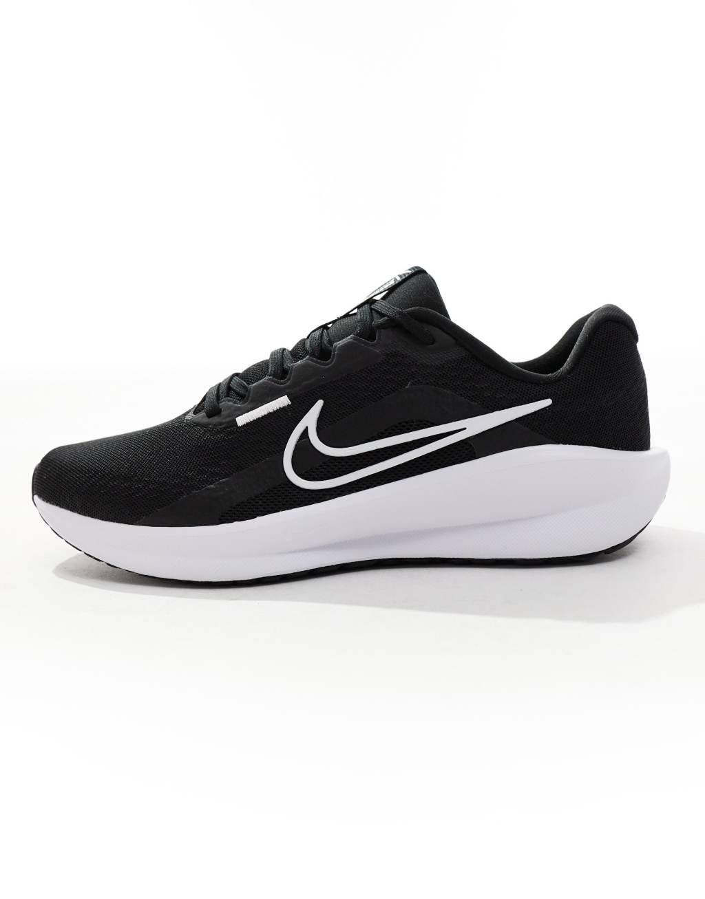 Nike Running Downshifter 13 sneakers in black and white Product Image