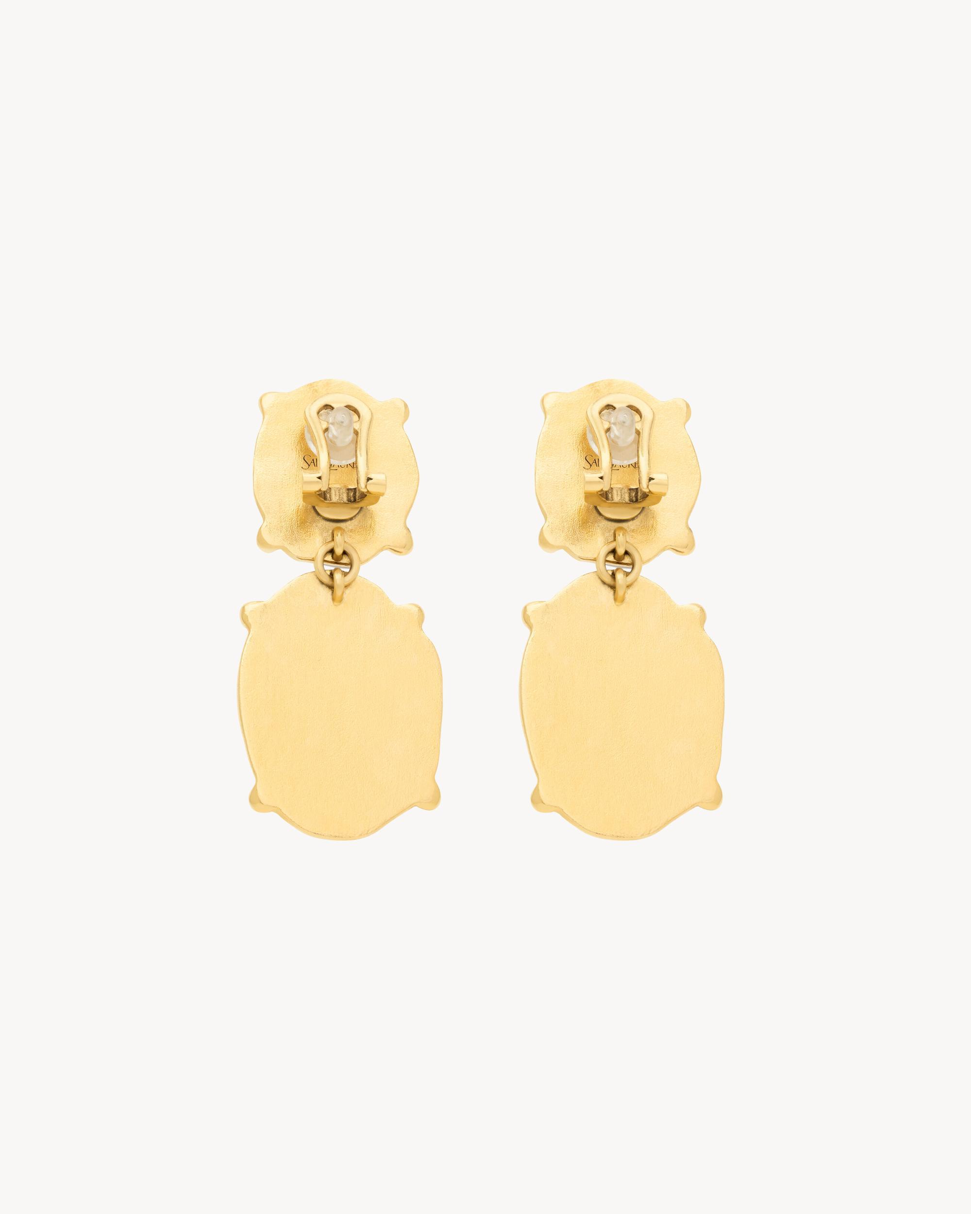 CABOCHON PENDANT EARRINGS IN RESIN Product Image
