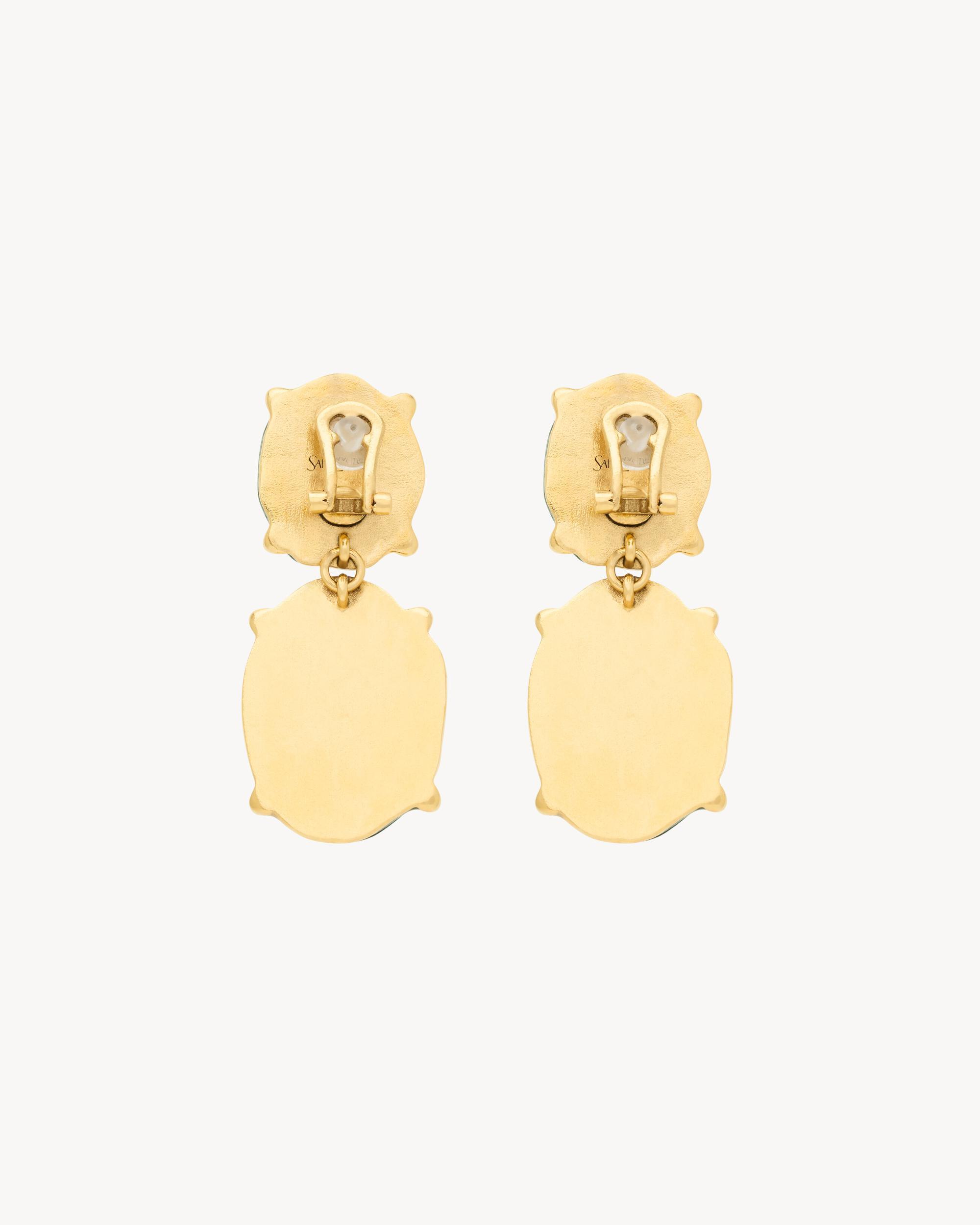 CABOCHON PENDANT EARRINGS IN RESIN Product Image