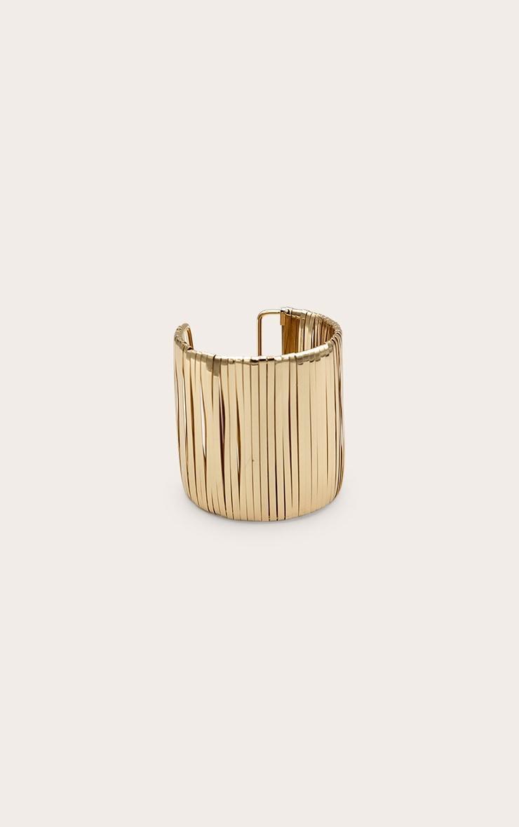 Gold Ridge Cuff Bangle Product Image