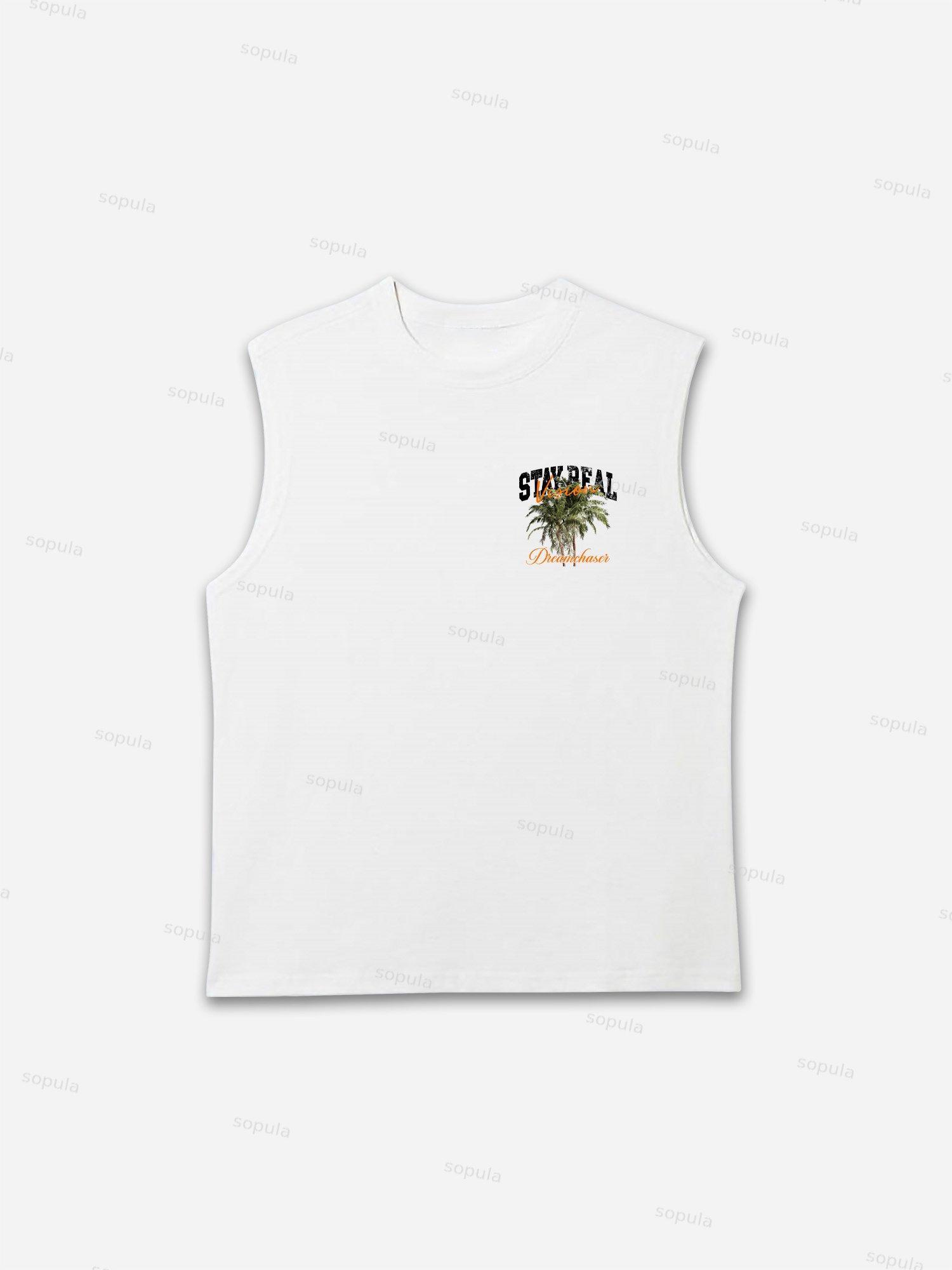 Stay Real Coconut Vacation Vintage Graphic Tank Top Product Image