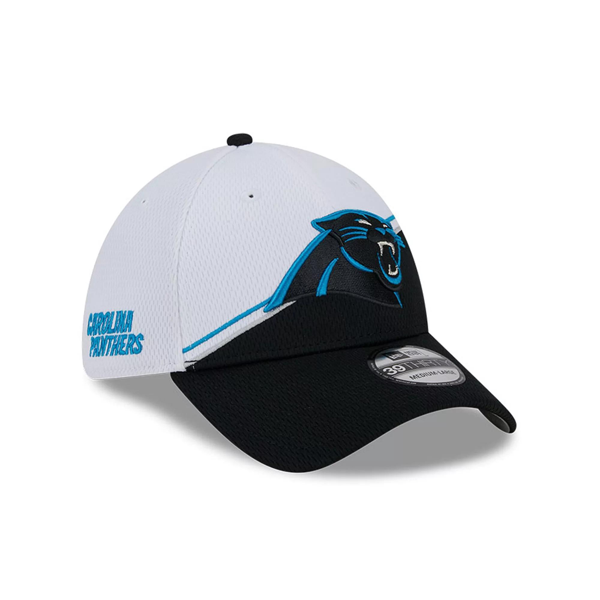 Men's New Era  White/Black Carolina Panthers 2023 Sideline 39THIRTY Flex Hat, Size: Large/XL Product Image