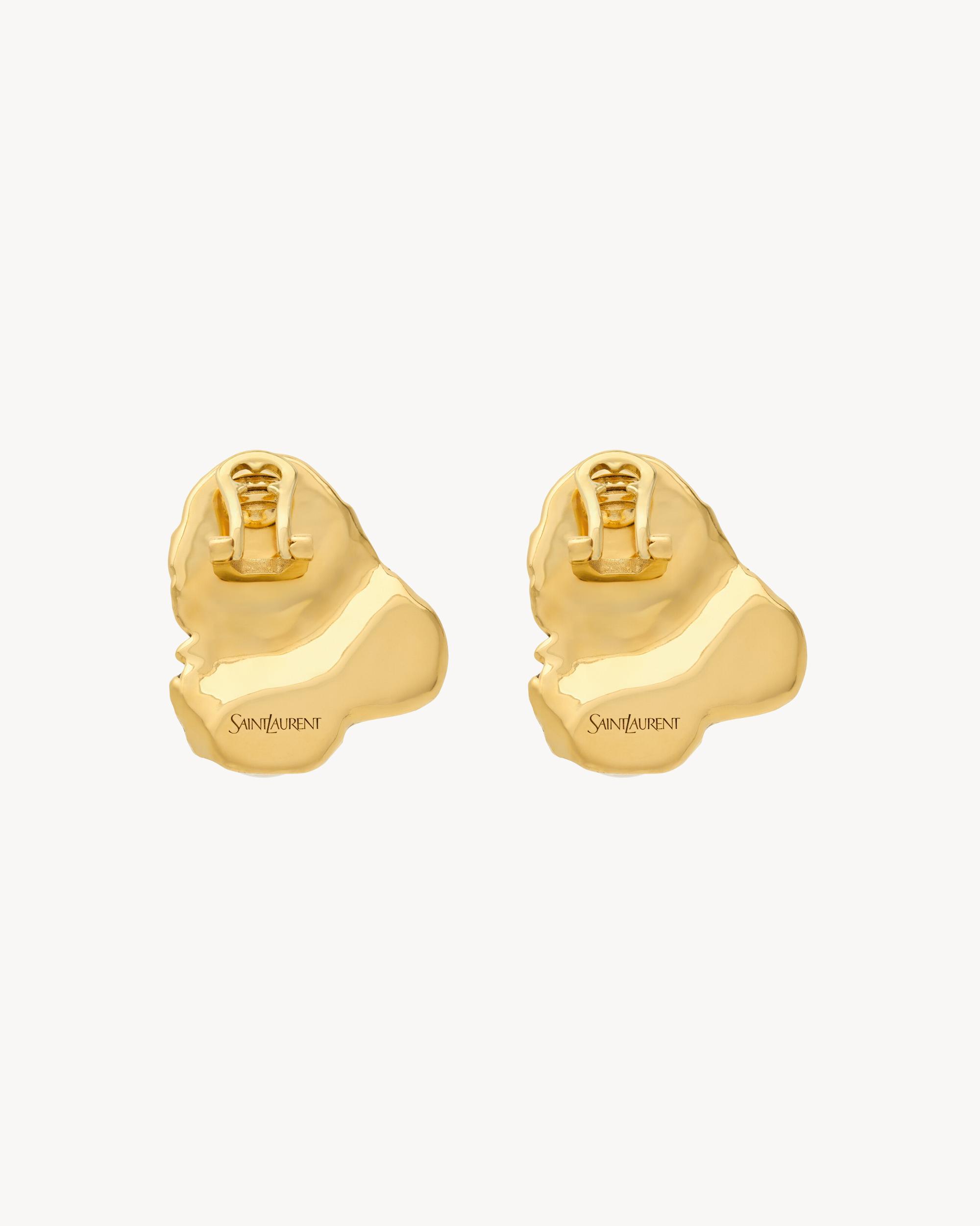 BUBBLE CABOCHON EARRINGS IN RESIN AND METAL Product Image