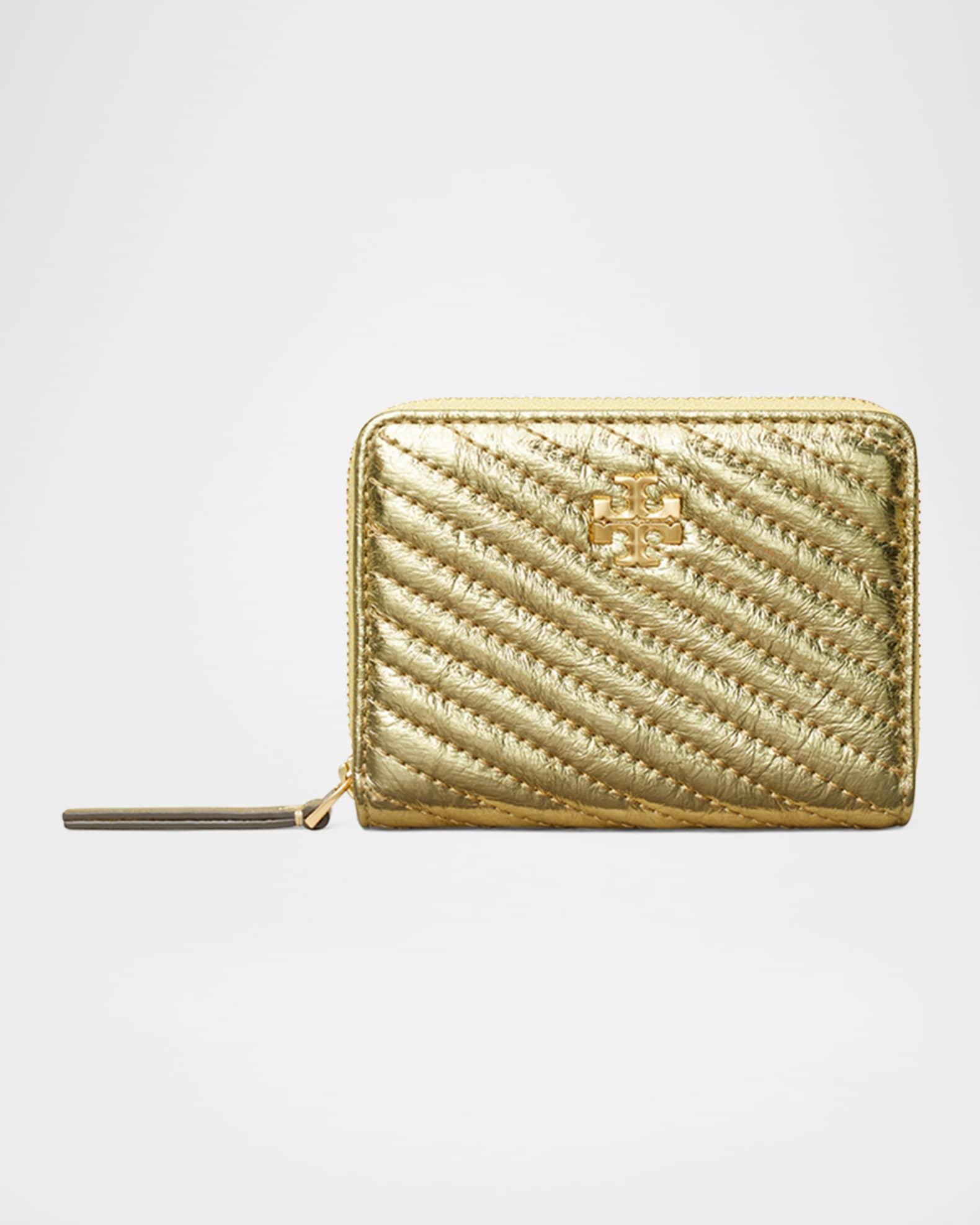Kira Small Moto Quilted Metallic Leather Wallet  Product Image