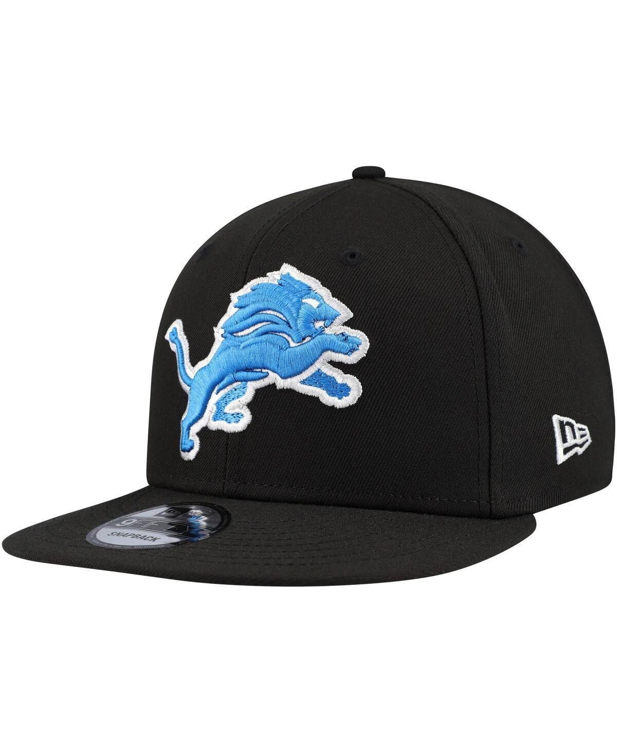 Men's New Era Black Detroit Lions Basic 9FIFTY Snapback Hat Product Image