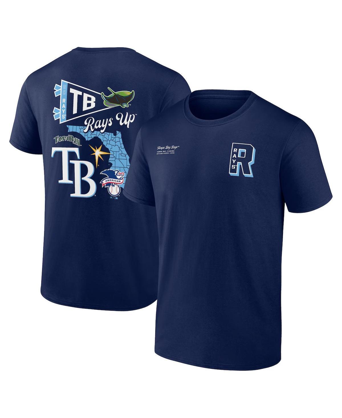 Men's Fanatics Branded Navy Tampa Bay Rays Split Zone T-Shirt, Size: 2XL, Blue Product Image