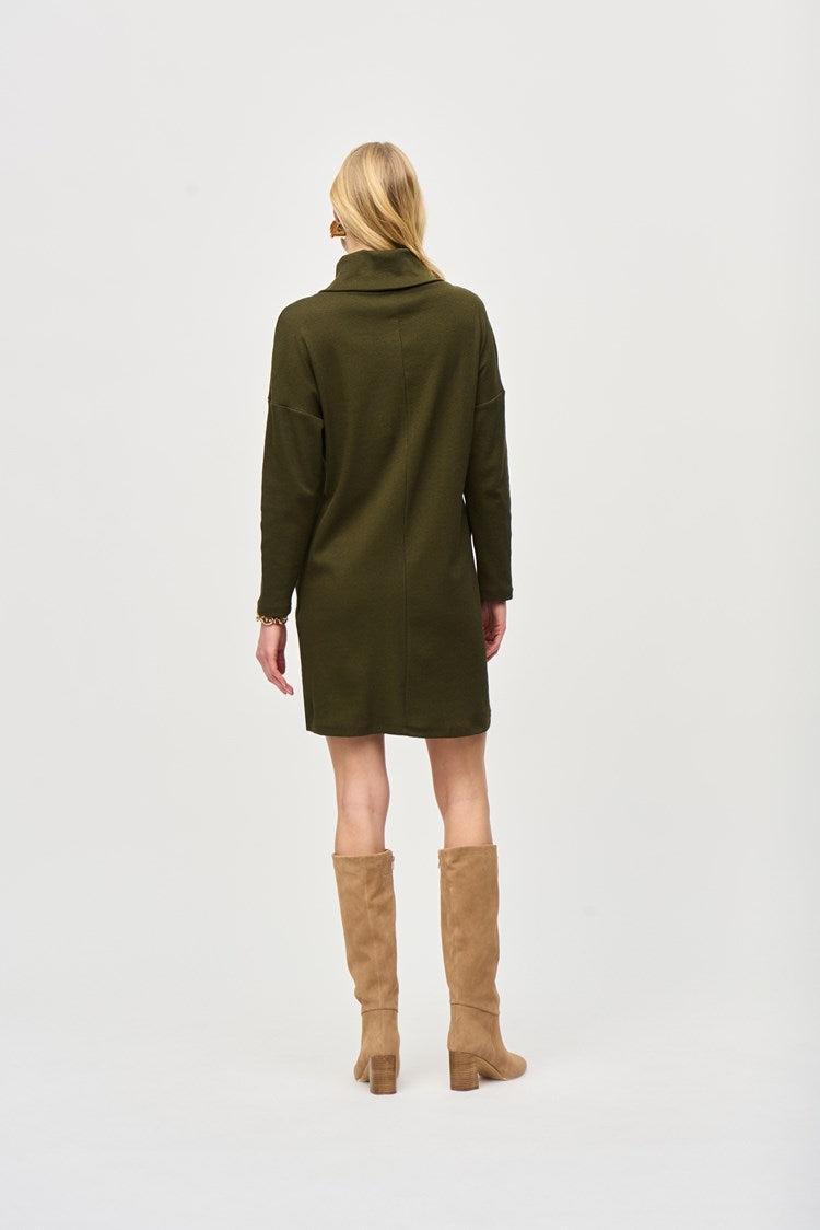 Needle Rib Zipper Collar Cocoon Dress Product Image