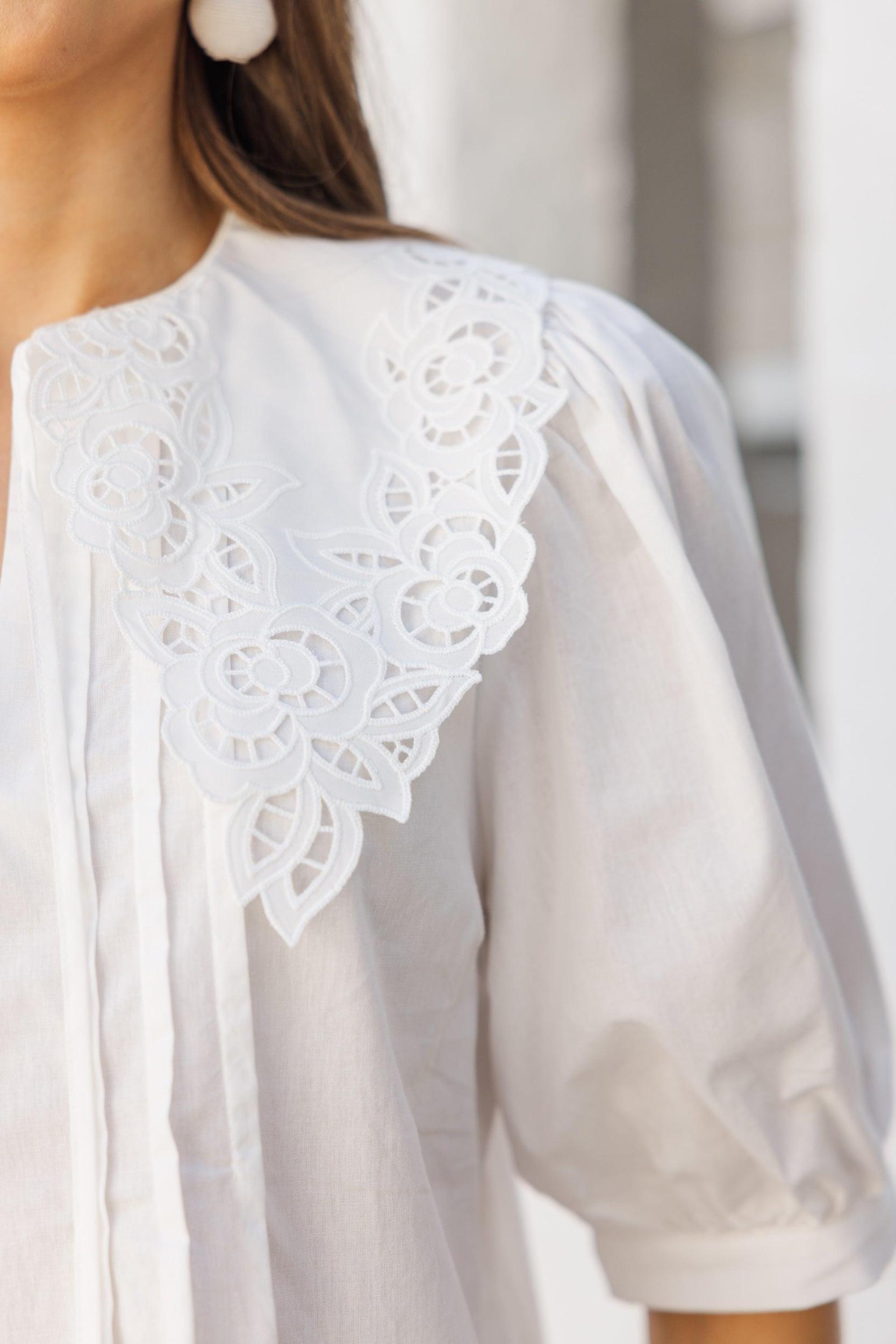 In The Beginning White Collared Blouse Female Product Image