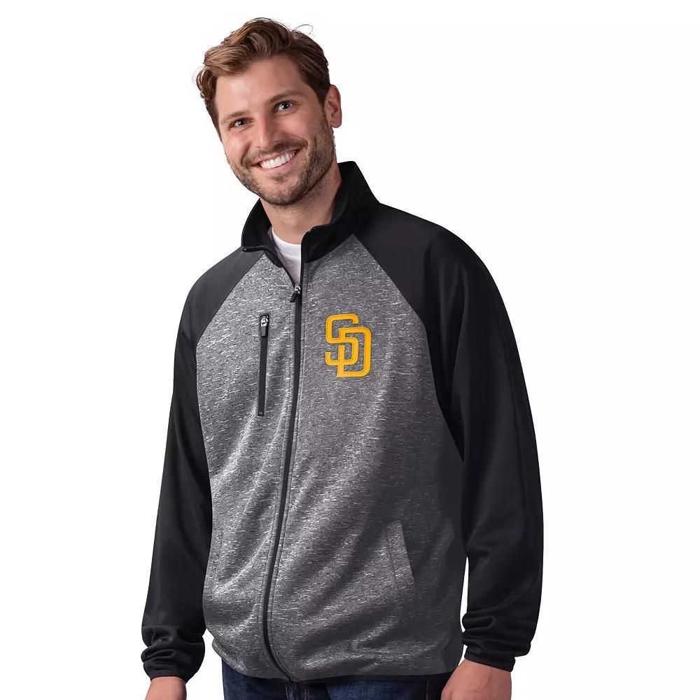 Men's G-III Sports by Carl Banks  Black Pittsburgh Pirates Runners Raglan Full-Zip Track Jacket, Size: 2XL Product Image