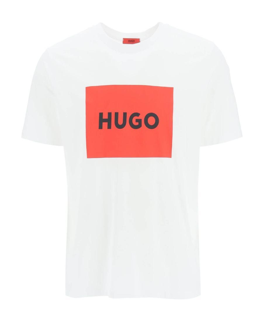 HUGO BOSS Hugo Logo Printed Crewneck T-shirt In White Product Image