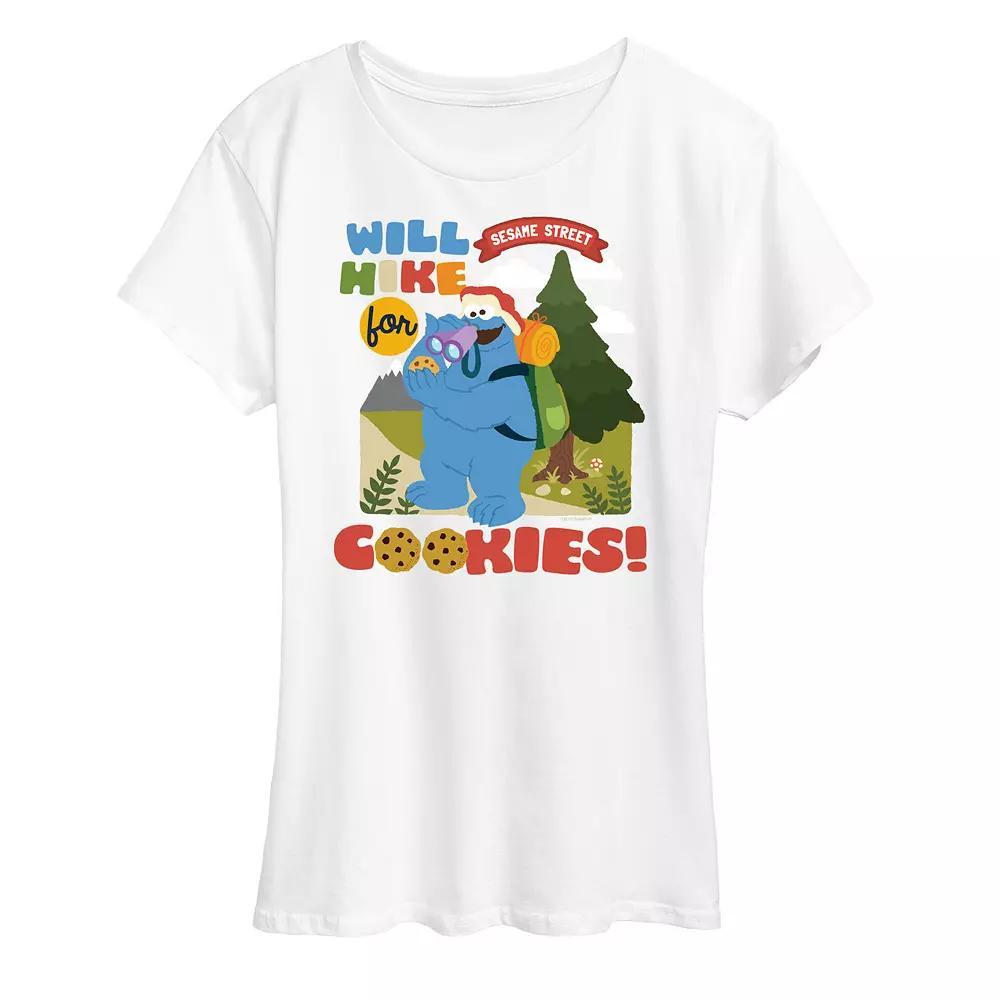 Womens Sesame Street Will Hike For Cookies Graphic Tee Product Image