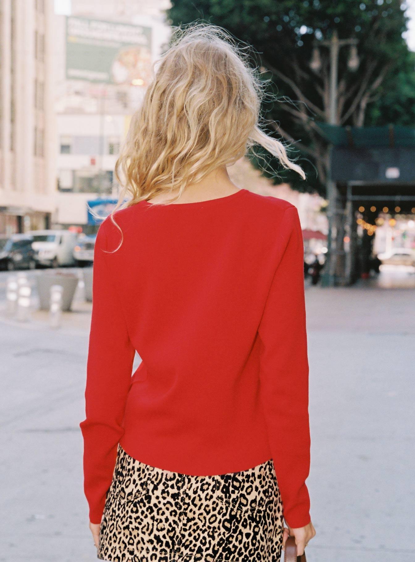 Old Burlington Knit Cardigan Red Product Image