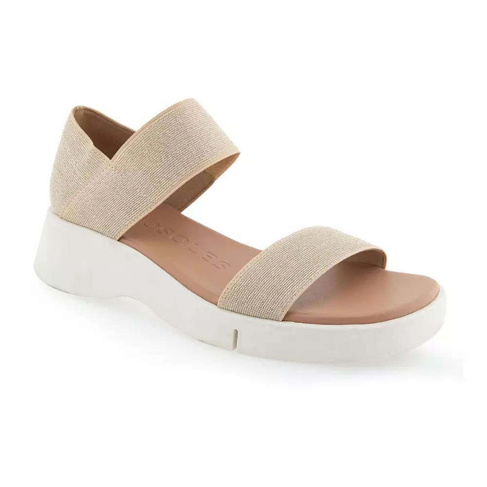 Aerosoles Freedom Women's Flat Sandals, Size: 6, Soft Gold Elastic Product Image