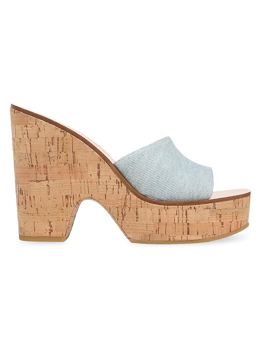 Womens Paulita Denim Platform Wedge Sandals Product Image