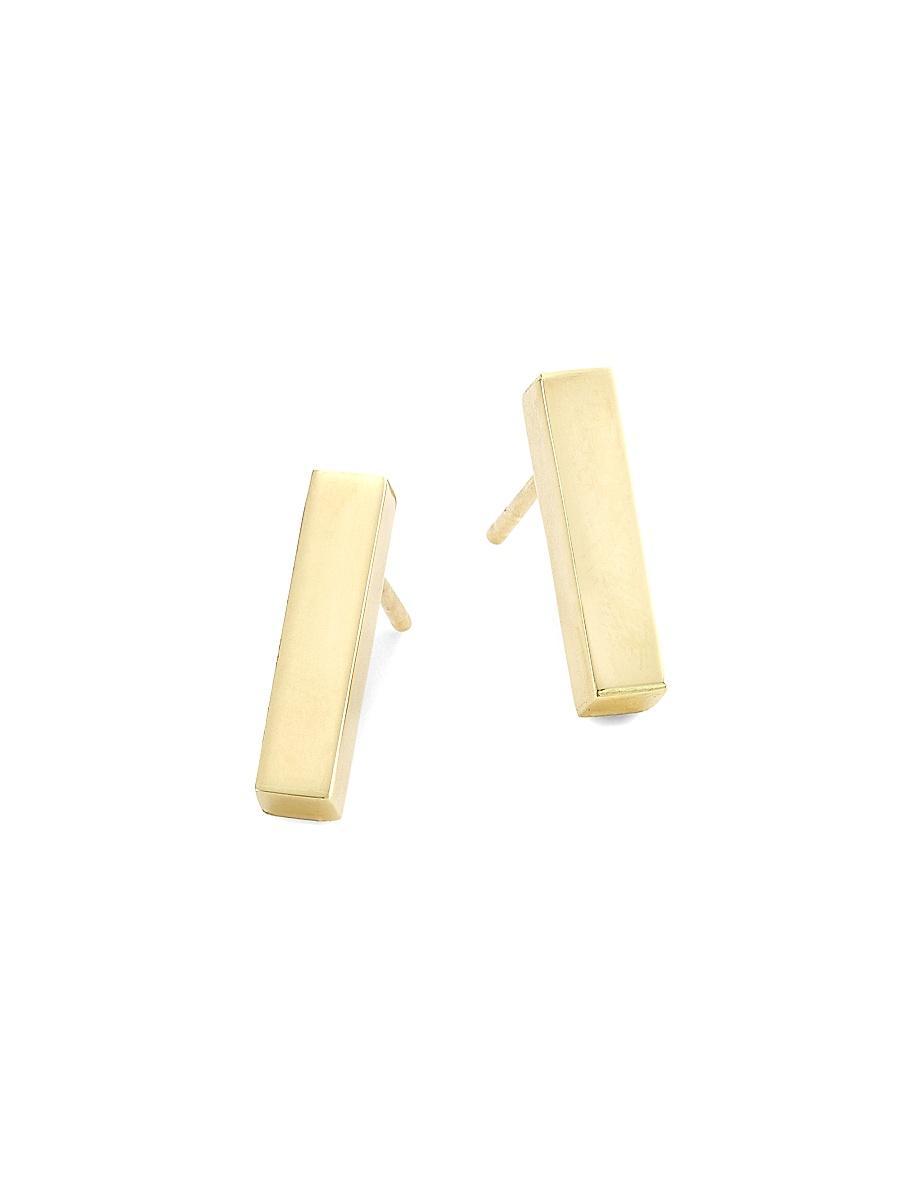 Womens 14K Gold Bar Stud Earrings Product Image