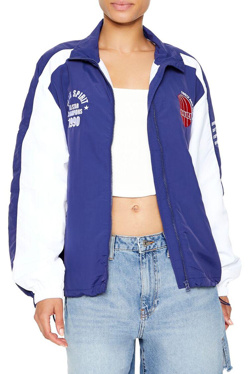 Track & Field Zip-Up Bomber Jacket | Forever 21 Product Image