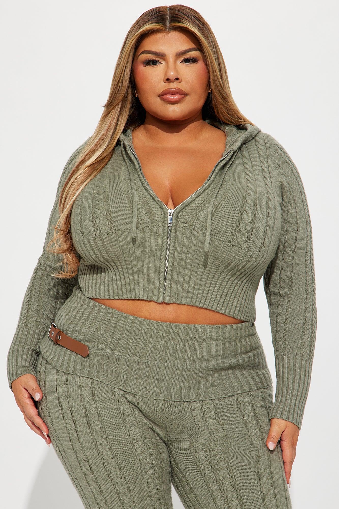 Weekend Flirt Sweater Pant Set - Olive Product Image