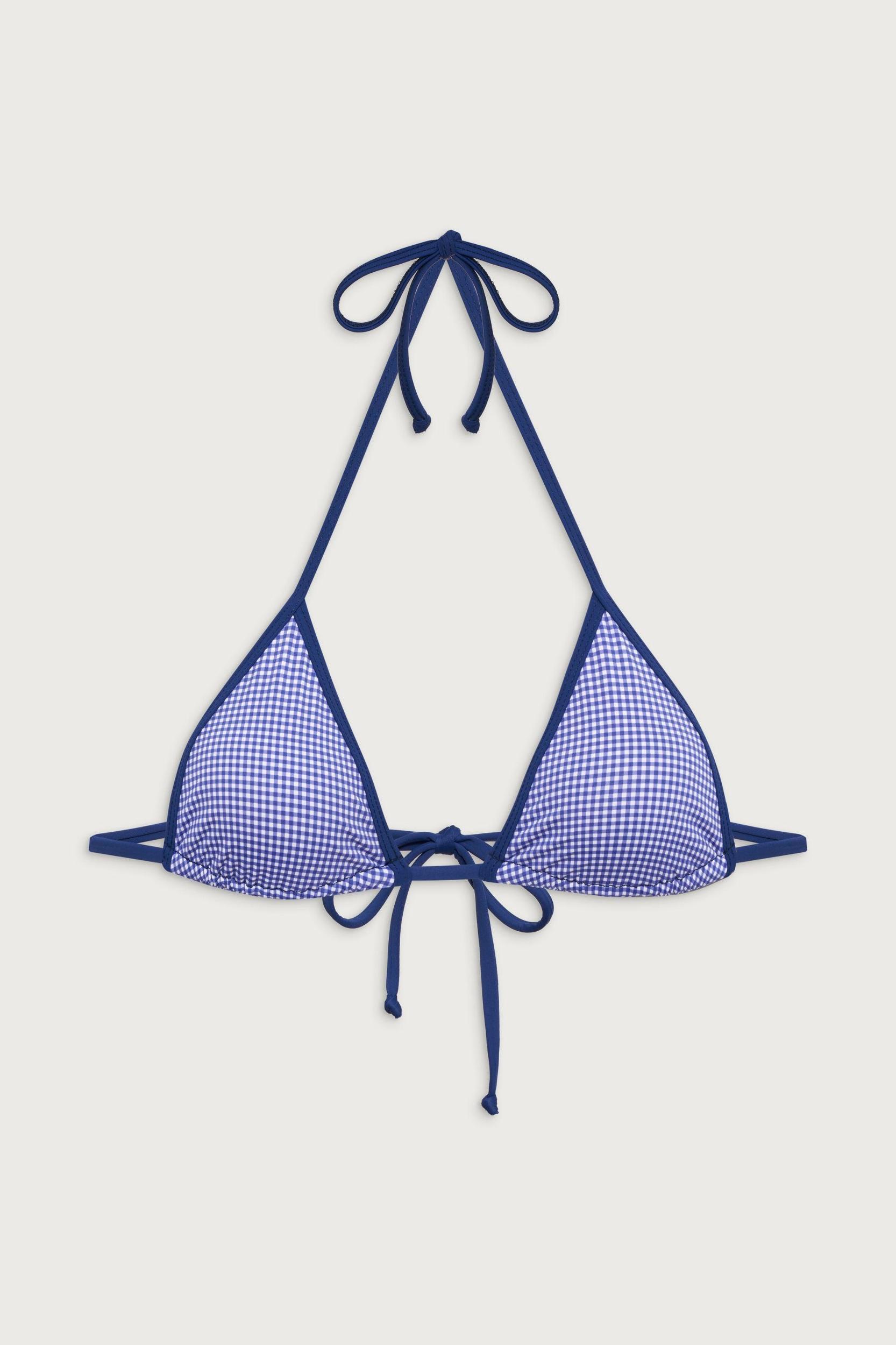 Nick Triangle Halter Bikini Top - Sailor Gingham Product Image